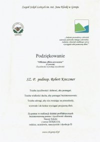 podziękowania