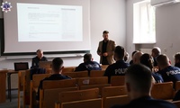 Wystąpienie dwóch przedstawicieli Polskiego Towarzystwa Badań Poligraficznych przed słuchaczami Szkoły Policji w Pile