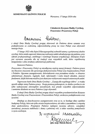 Słowa uznania i wdzięczności za nieoceniony wkład w działalność formacji.