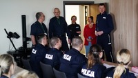 Delegacja gościnnie na zajęciach z techniki kryminalistycznej dla Szkolenia Zawodowego Podstawowego.