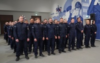 dochodzeniowcy ustawieni na rozpoczęciu kursu DŚ