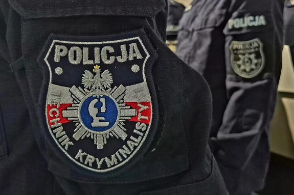 Zakończenie  kursu techników - widok na naszywkę Technika Kryminalistyki